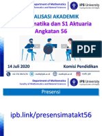 Sosialisasi Akademik MAT56 AKT56 - Komdik MAT IPB