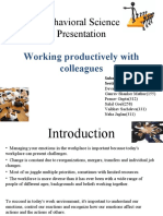 Behavioral Science Presentation: Working Productively With Colleagues