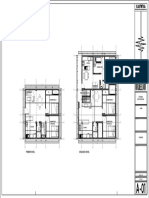 Planos de vivienda multifamiliar con medidas de habitaciones y cocina