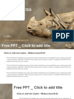 Rhino Rhinoceros Head Shot PowerPoint Templates Widescreen