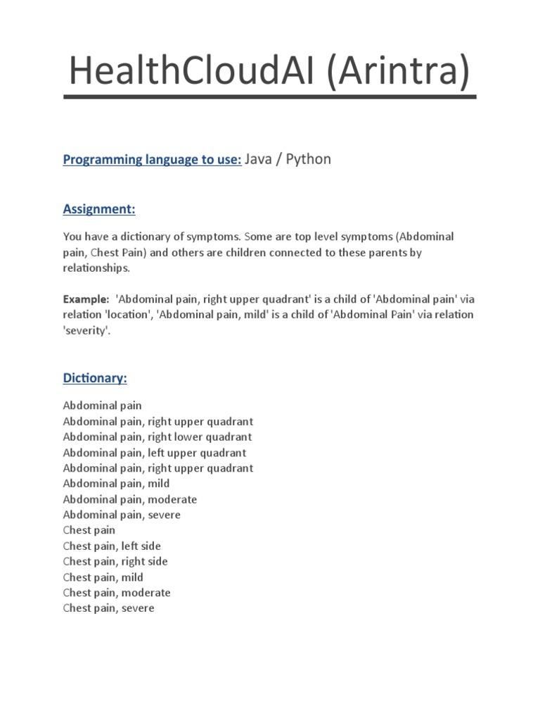 New Java Assignment Details | PDF | Thorax | Pain