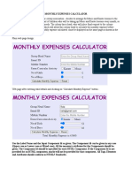 Monthly Expense Calculator