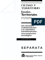 Baigorri, A. (1995) Del urbanismo multidisciplinario a la urbanística transdisciplinaria Una perspectiva sociológica