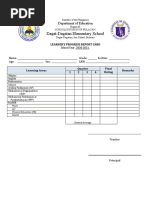 Dagat SF9 (Learners Progress Report Card) Template For ES