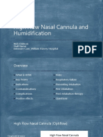 High Flow Nasal Cannula and Humidification: Nick Dalmon Staff Nurse Intensive Care, William Harvey Hospital
