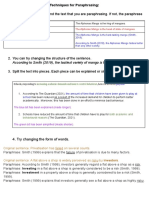 Techniques For Paraphrasing