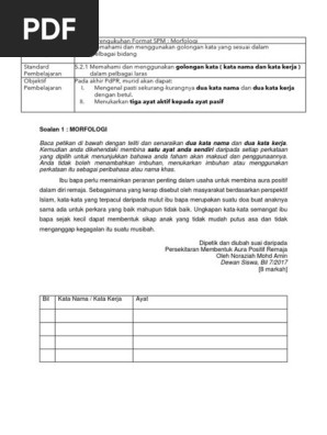 Kssm Soalan Morfologi Pdf