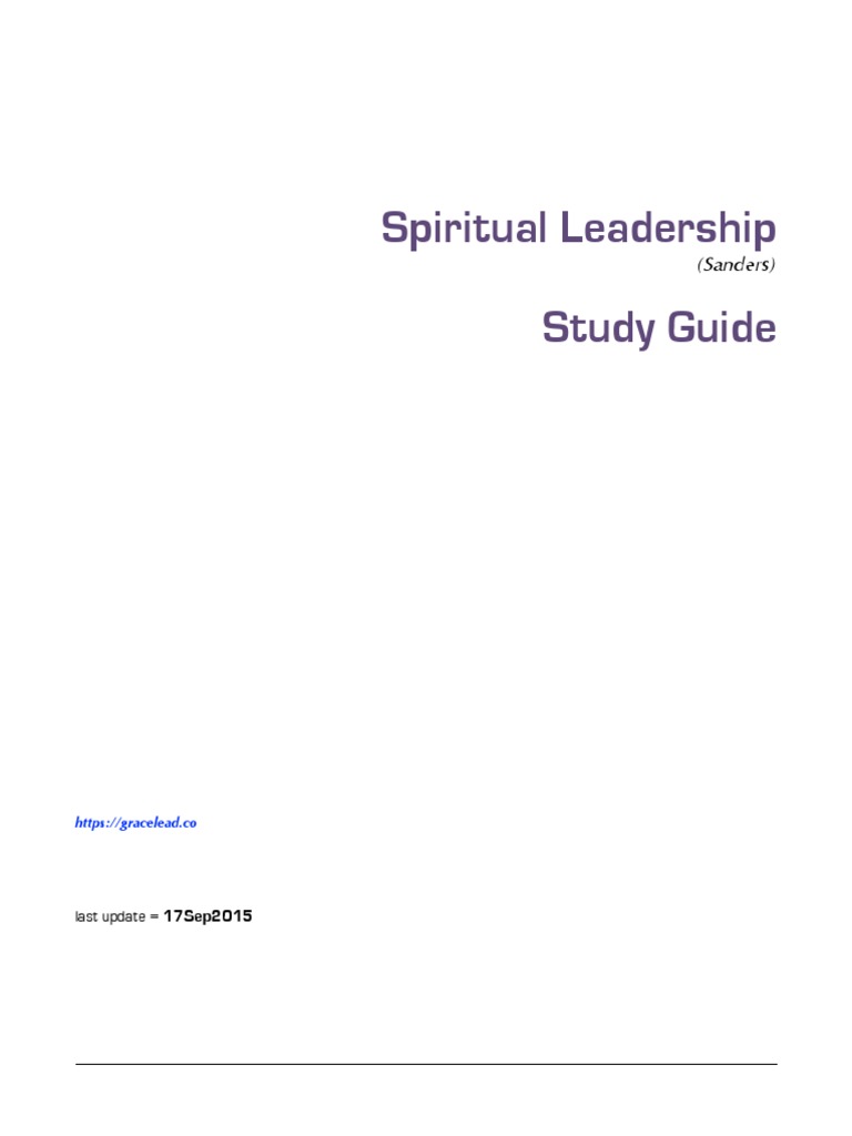 Spiritual Leadership Study Guide | PDF | Theology | Christian Belief ...