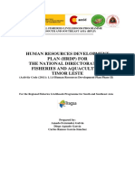 Human Resources Development Plan (HRDP) For The National Directorate of Fisheries and Aquaculture Timor Leste