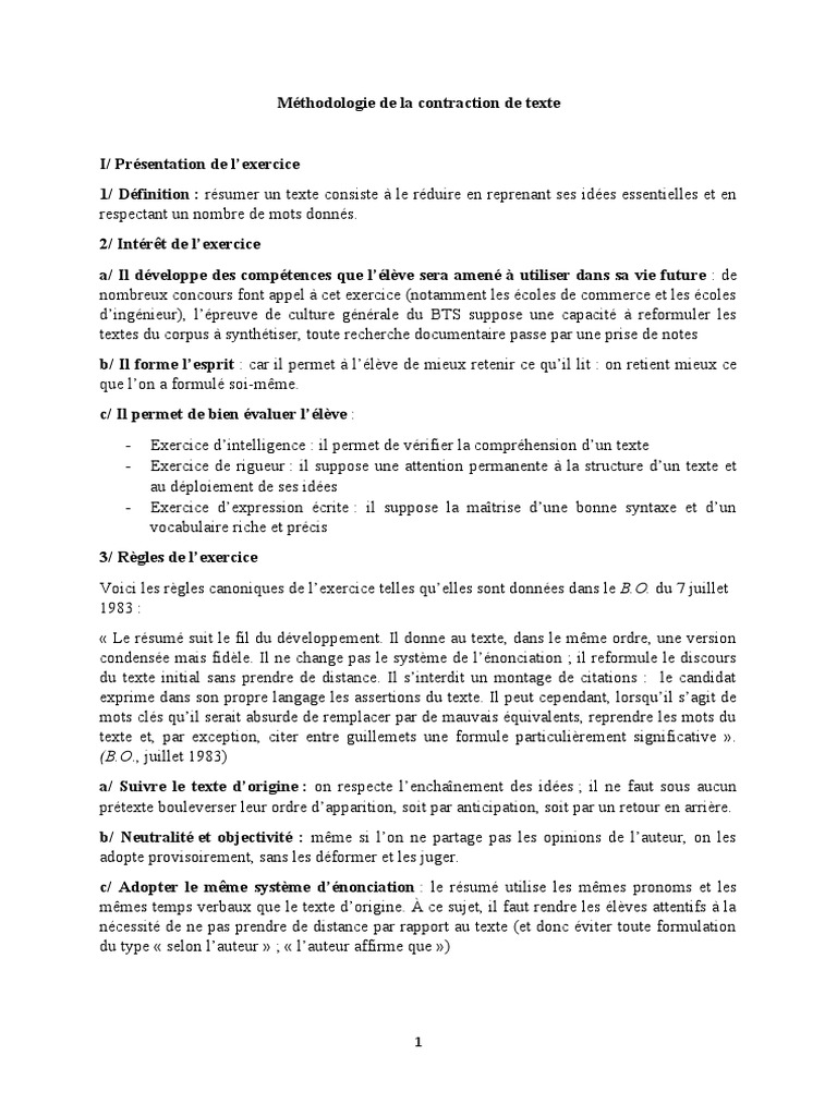 Methodologie Du Resume Du Texte Document De Sebastien Pdf Tourisme Science