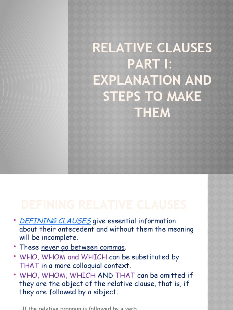 Understanding Relative Clauses | PDF | Pronoun | Subject (Grammar)