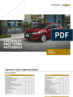 Chevrolet Onix Turbo Hatchback: ficha técnica con especificaciones y dimensiones