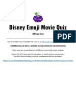 TPPB Free Printable Disney Movie Emoji Quiz Sheet A4
