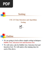 Sorting: CSE 225 Data Structures and Algorithms Sorting