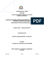 T. Final de Espanol I Analisis de Una Obra Literaria