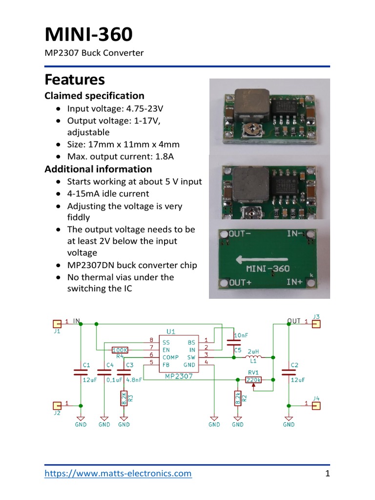 Mini 360 | PDF | Power Electronics | Manufactured Goods