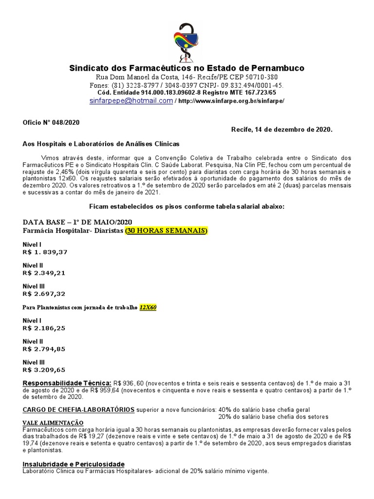 Tabela Hospitalar 2020-2021 | PDF | Farmacêutico | Salário
