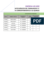 Evaluación Nomina Quincenal