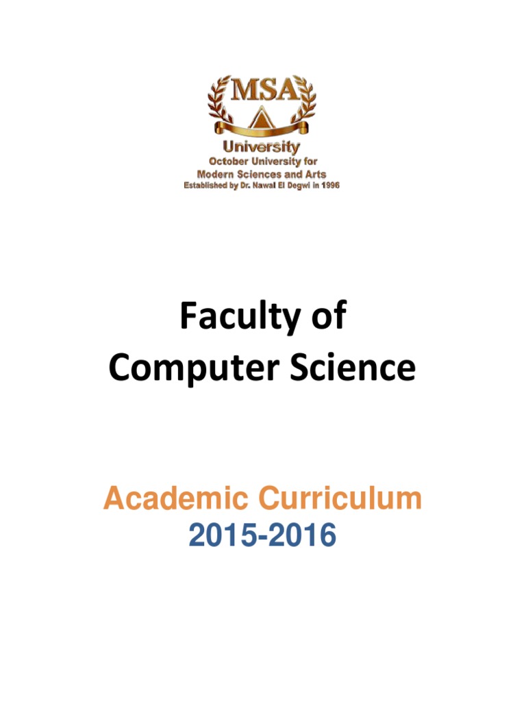 Faculty of Computer Science: Academic Curriculum | PDF | Computer ...