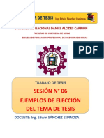 Sesión #06 Ejemplos de Elección Del Tema de Tesis: Universidad Nacional Daniel Alcides Carrion