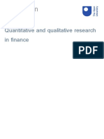 Quantitative and Qualitative Research in Finance