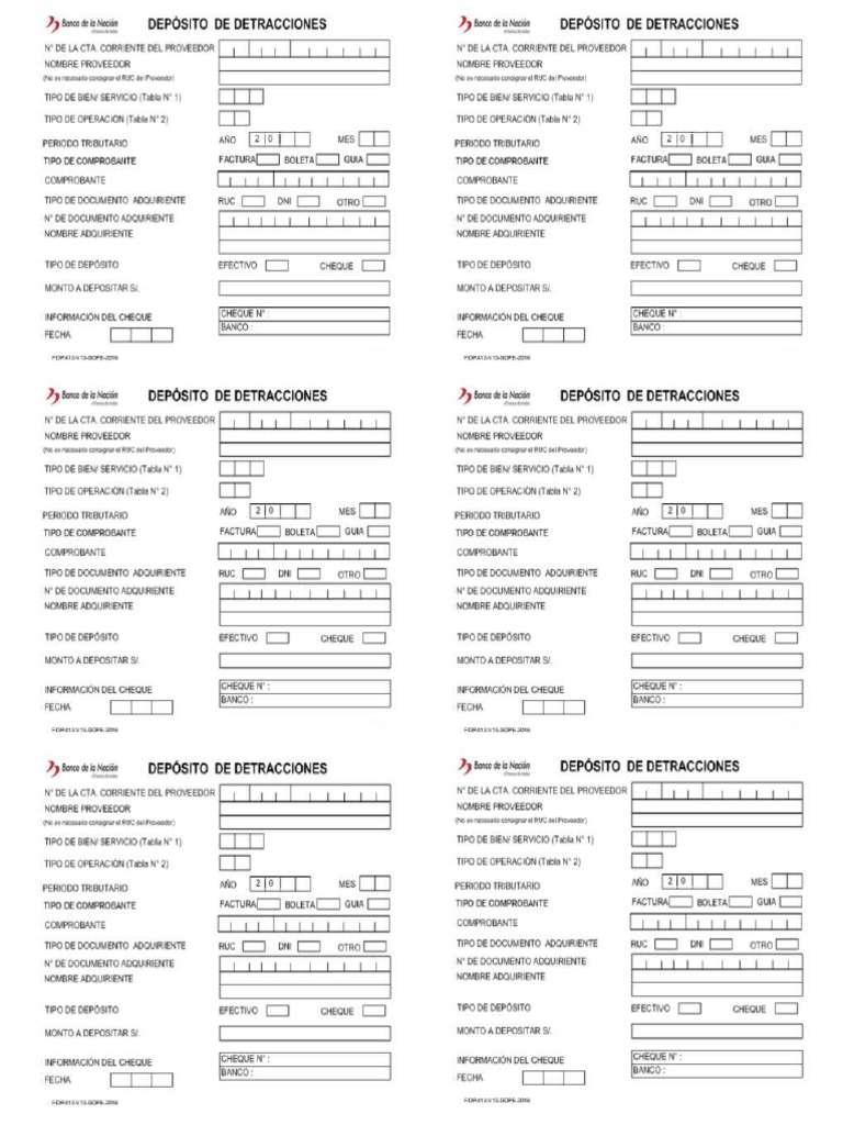 Formato Detracciones | PDF
