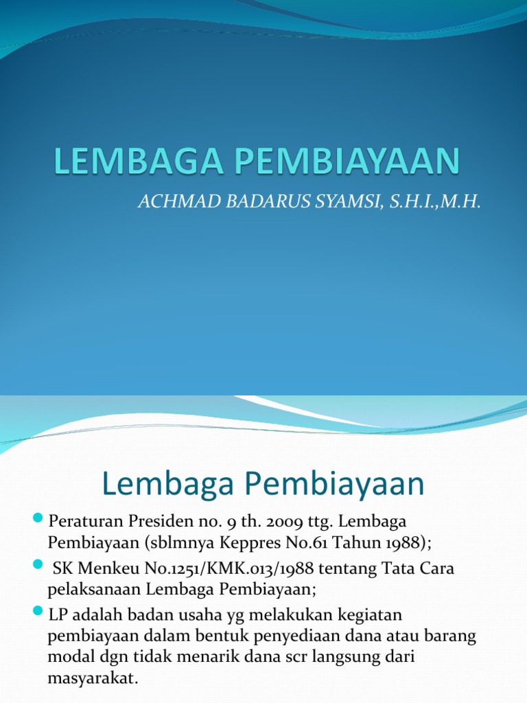 Panduan Lembaga Pembiayaan Pdf