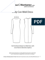 Knit Turtleneck Body Con Midi Dress With Crew Neck & Sleeveless Options