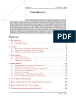 Calorimetry: Physikalisch-Chemisches Praktikum I Calorimetry - 2016