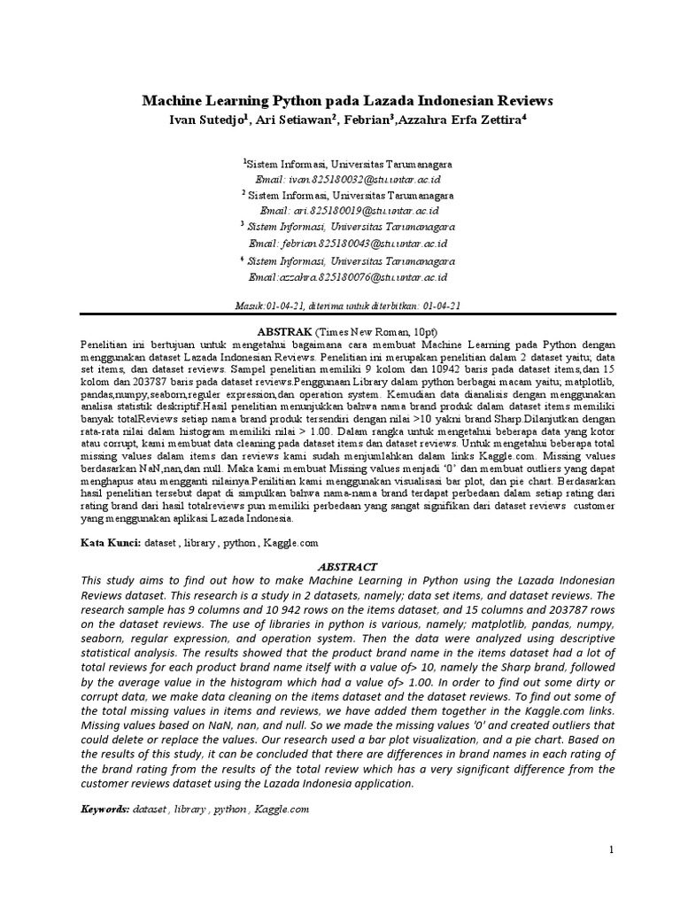 Analisis Dataset Review Lazada Indonesia | PDF