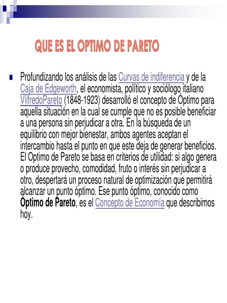Optimo de Pareto | PDF | Eficiencia de Pareto | Microeconomía