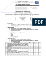 Procedure Checklist Hot and Cold Application: Camarines Sur Polytechnic Colleges
