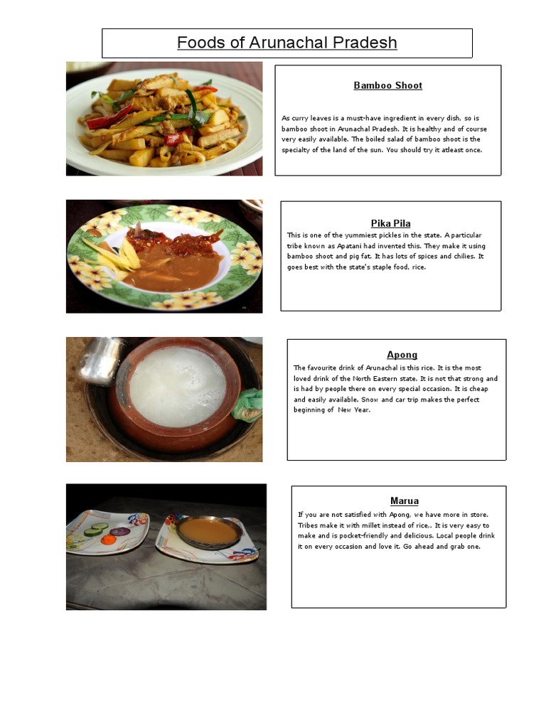 Foods of Arunachal Pradesh Bamboo Shoot PDF Curry Foods