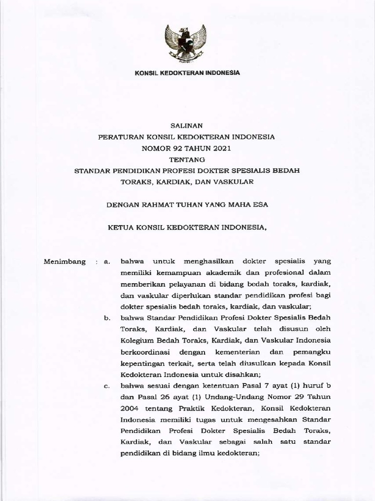 Standar Pendidikan Spesialis BTKV | PDF | Kesehatan Holistik | Sains ...
