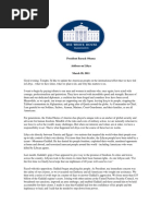 President Barack Obama Address on Libya (March 18)