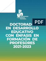 Doctorado en Desarrollo Educativo con Énfasis en Formación de Profesores. Convocatoria 2021-2023. UPN