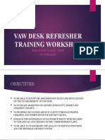 Vaw Desk Refresher Training Workshop - Objectives