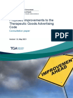 Public Consultation - Improvements To The Therapeutic Goods Advertising Code - 7 May 2021