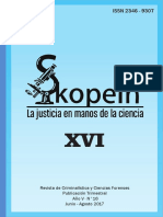 ISSN 2346 - 9307: Revista de Criminalística y Ciencias Forenses Publicación Trimestral Año V N°16 Junio - Agosto 2017