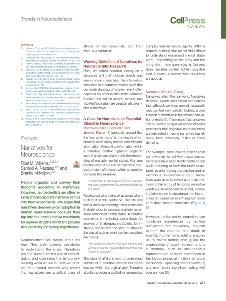 Narratives For Neuroscience | PDF | Narrative | Functional Magnetic ...