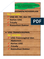 Daftar Tarif Usg