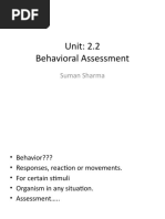 Unit: 2.2 Behavioral Assessment: Suman Sharma