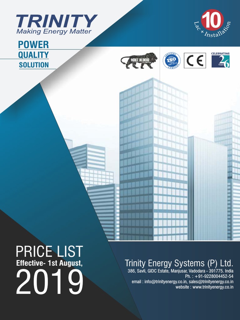 Trinity Price List PDF Electrical Engineering Electricity