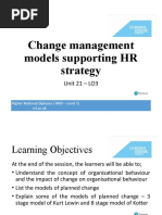 Change Management Models Supporting HR Strategy: Unit 21 - LO3