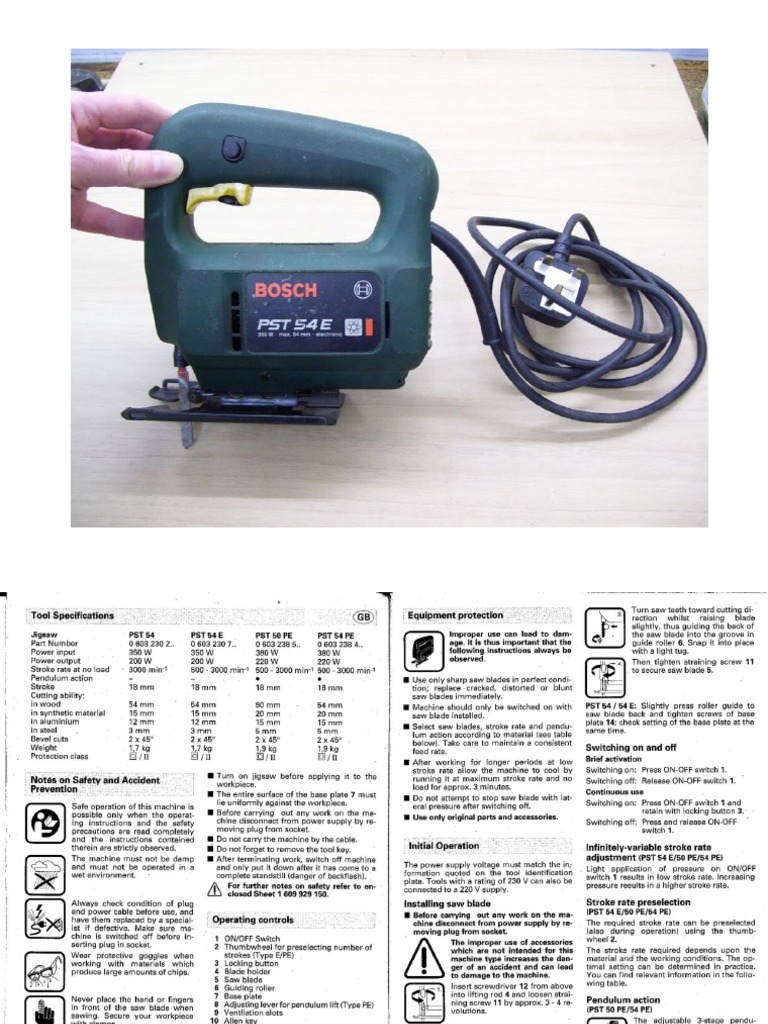 BOSCH PST 54E Operating Manual PDF