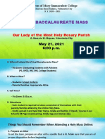 Virtual Baccalaureate Mass: Our Lady of The Most Holy Rosary Parish