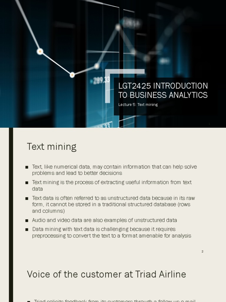 Lgt2425 Introduction To Business Analytics: Lecture 5: Text Mining ...