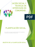 PLANIFICACIÓN SOCIAL Y TECNICAS DE INTERVISIÓN EN COMUNIDAD Diapositivas