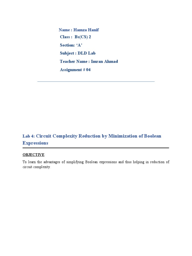 Circuit Complexity Reduction Guide | PDF | Logic Gate | Digital Electronics