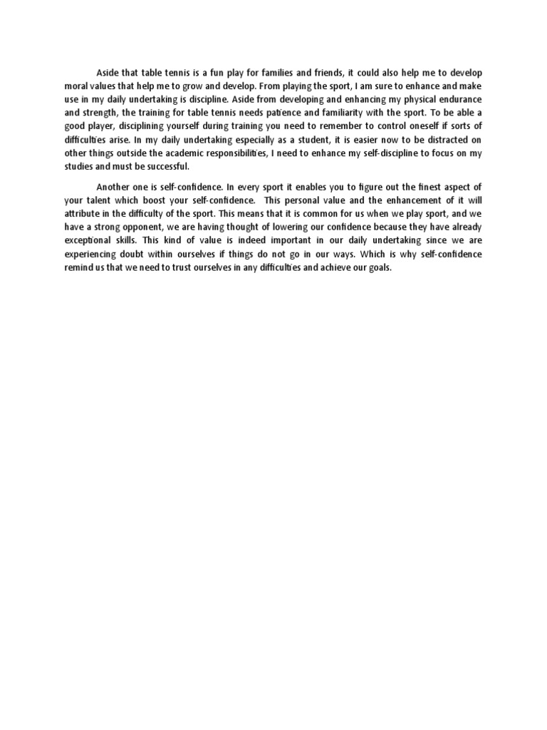 Table Tennis Reflection PDF